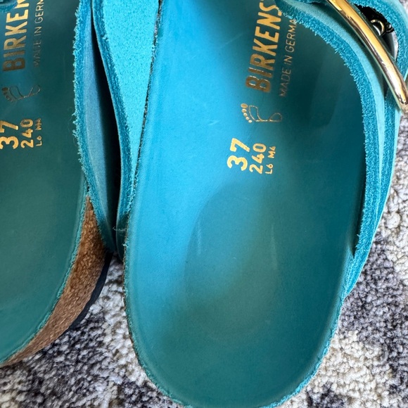 Like New Birkenstock Gizeh Oiled Leather Big Buckle Biscay Bay Sandals - Picture 6 of 8